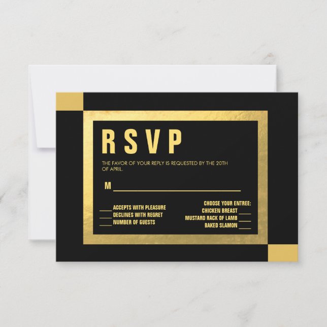 Black + Gold Foil UAWG |  RSVP Karte (Vorderseite)