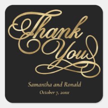 Black & Gold Foil Vielen Dank für Ihre kalligraphi