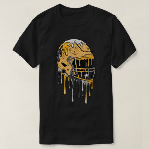 Black Gold Football Helmet Ice Creme Tropfen T-Shi T-Shirt
