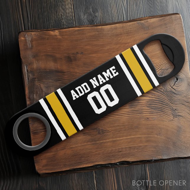 Black Gold Football Jersey Nom personnalisé Numéro (Custom Bar Key)