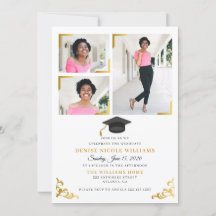 Black & Gold Foto Card Graduierungsparty