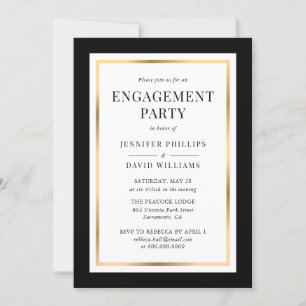 Black-Gold-Frame-Engagement Einladung