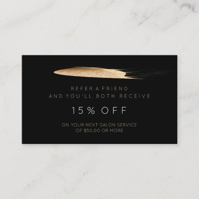 Black Gold Funkelnd Glitzer Vip Empfehlungskarte (Vorderseite)