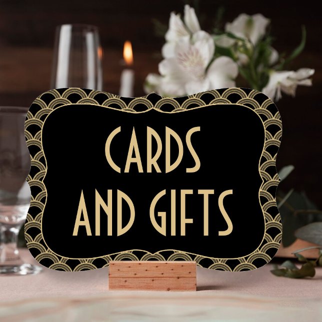 Black & Gold Gatsby Wedding Cards & Gifts Sign (Von Creator hochgeladen)