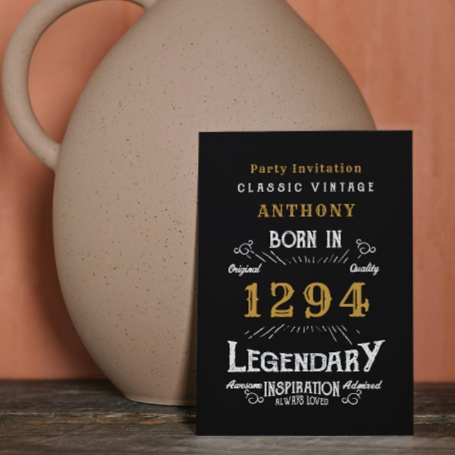 Black & Gold Geburtstag Einladung (Von Creator hochgeladen)