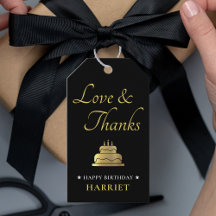 Black & Gold Geburtstagskuchen Vielen Dank