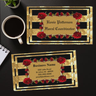 Black Gold Gem Rose Visitenkarte