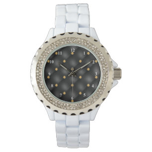 Black Gold Gemstone Watch Armbanduhr