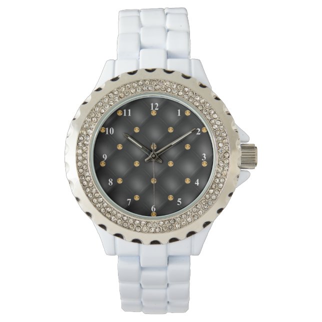 Black Gold Gemstone Watch Armbanduhr (Vorderseite)
