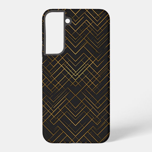 Black Gold Geometric Samsung Galaxy Hülle (Rückseite)