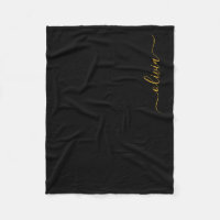 Black Gold Girl Monogram Name Modern