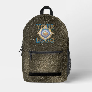 Black Gold Glitter Tech IT-Sicherheits-Business-Lo Bedruckter Rucksack