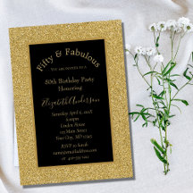 Black Gold Glitzer 50 Fantastische Einladung zum G