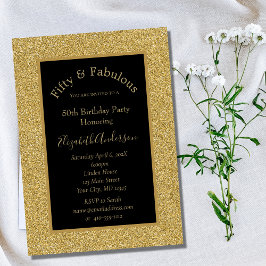 Black Gold Glitzer 50 Fantastische Einladung zum G