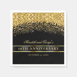Black Gold Glitzer 50 Jahre alt Serviette