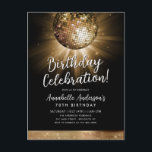 Black Gold Glitzer 70er Party Diskothek Ball Gebur Postkarte<br><div class="desc">Moderne Glam Black Gold Glitzer Sparkle 70er Party Disco</div>