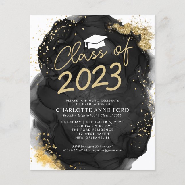 Black Gold Glitzer Alkohol Tinte Abschluss (Vorderseite)