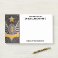 Black Gold Glitzer American Football Coach Vathers