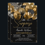 Black Gold Glitzer Balloons 30. Überraschung Gebur Einladung<br><div class="desc">Überraschung 30. Geburtstag Black and Gold Glitzer Balloons Geburtstagsparty Einladung für Frauen,  Männer. Elegante Gold Script Geburtstagsparty Einladen 18. 20. 21. 30. 40. 50. 60. 70. 80. 90. 100.,  Any Ages. Teil einer Sammlung. Matching-Elemente verfügbar.</div>