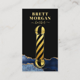 Black Gold Glitzer Barber's Pole Barber Visitenkarte