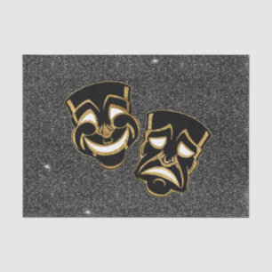 Black Gold Glitzer Comedy und Tragedy Theater Seidenpapier