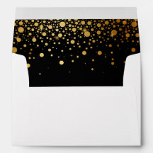 Black Gold Glitzer Confetti Dots für 12x18 Einladu