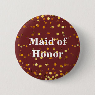Black Gold Glitzer Confetti Foil Trauzeugin Button