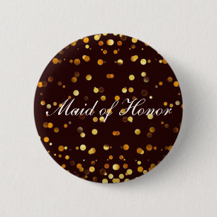 Black Gold Glitzer Confetti Foil Trauzeugin Button
