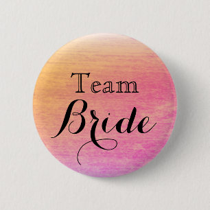 Black Gold Glitzer Imitate Foil Wedding Team Bridg Button