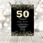Black Gold Glitzer Mens Frauen 50. Geburtstagspart Einladung<br><div class="desc">Black Gold Glitzer Männer Frauen 50. Geburtstag Party Einladung schöne Imitate Gold Glitzer Confetti Einladung. Matching Sammlung in Niche und Nest Store. Design Courtesy of Studio Dänemark</div>