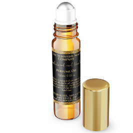 Black & Gold Glitzer Parfümerrolle Flaschenetikett Quadratischer Aufkleber