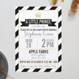 Black Gold Glitzer Prince Baby Dusche einladen Einladung