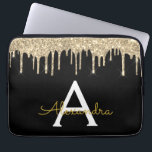 Black Gold Glitzer Sparkle Monogram Laptopschutzhülle<br><div class="desc">Schwarze und goldene Imitate Dripping Modern and Elegant Girly Glitzer and Sparkle Elegant Monogram Case. Dieser Fall kann so angepasst werden,  dass er Ihren Anfangs- und Vornamen enthält.</div>