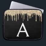 Black Gold Glitzer Sparkle Monogram Laptopschutzhülle<br><div class="desc">Schwarze und goldene Imitate Dripping Modern and Elegant Girly Glitzer and Sparkle Elegant Monogram Case. Dieser Fall kann so angepasst werden,  dass er Ihren Anfangs- und Vornamen enthält.</div>