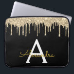 Black Gold Glitzer Sparkle Monogram Laptopschutzhülle<br><div class="desc">Schwarze und goldene Imitate Dripping Modern and Elegant Girly Glitzer and Sparkle Elegant Monogram Case. Dieser Fall kann so angepasst werden,  dass er Ihren Anfangs- und Vornamen enthält.</div>