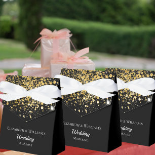 Black Gold Glitzer Vielen Dank für Ihre Hochzeit Geschenkschachtel