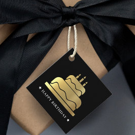 Black & Gold Glückwunsch Geburtstagskuchen von Geschenkanhänger