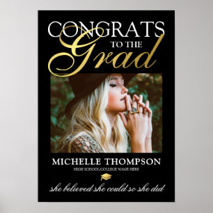 Black Gold Glückwunschs Graduate Poster