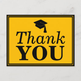 Black Gold Grad Cap Vielen Dank Postkarte