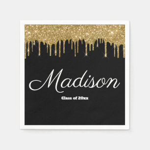 Black Gold Graduation Party Class of 2022 Paper Serviette