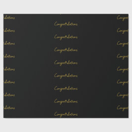Black & Gold Gratulationen zum Umblättern Geschenkpapier