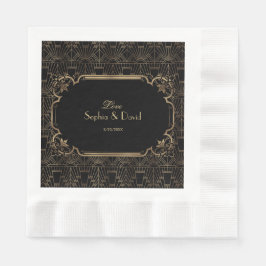 Black Gold Great Gatsby Art Deco 1920er Hochzeit Serviette