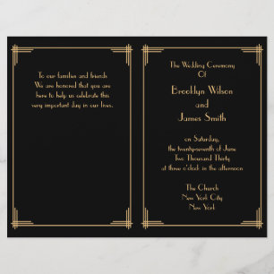 Black Gold Great Gatsby Art Déco Programmes de mar