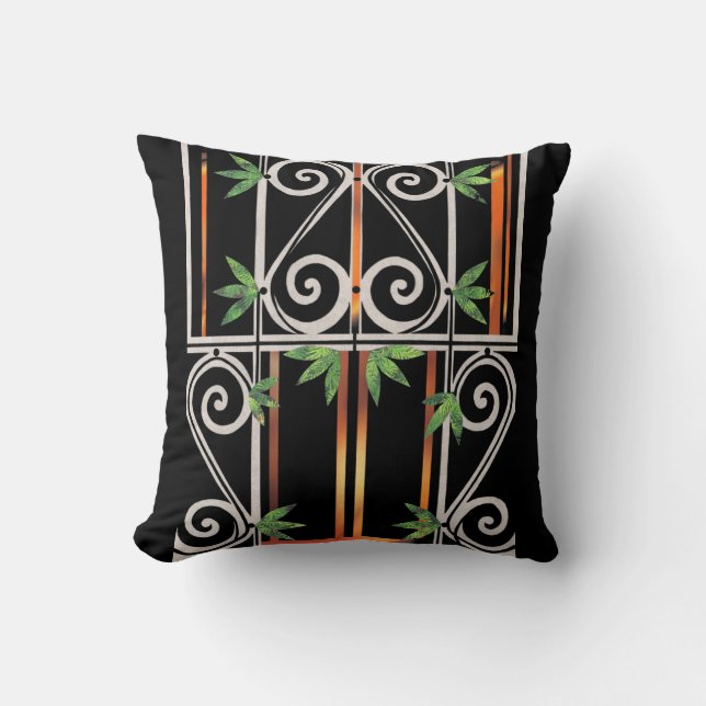 Black Gold Green GUANTANAMO Kissen (Vorderseite)