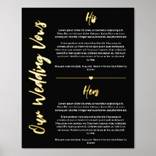 Black Gold Heart & Script Hochzeitsstimmen halten Foliendrucke