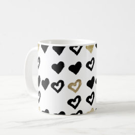 Black & Gold Heart Tasse