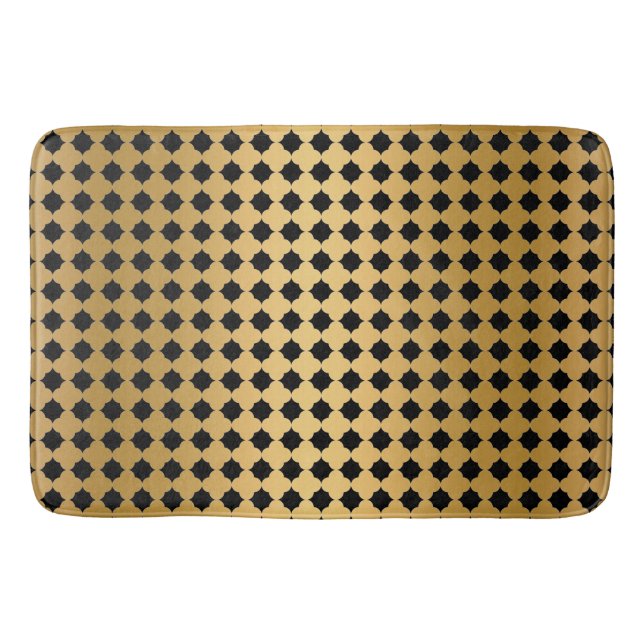 BLACK GOLD HEXAGON PATTERN BAD MAT BADEMATTE (Vorderseite)