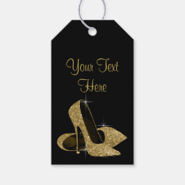 Black Gold High Heel Schuhe Frauen Geburtstag Geschenkanhänger