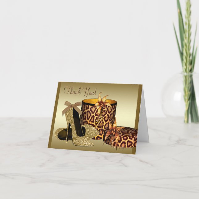 Black Gold High Heel Schuhe Vielen Dank Karten (Vorderseite)