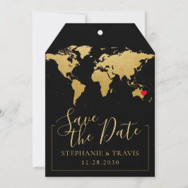 Black Gold Hochzeit in Urlaubsort Save the Date Ta